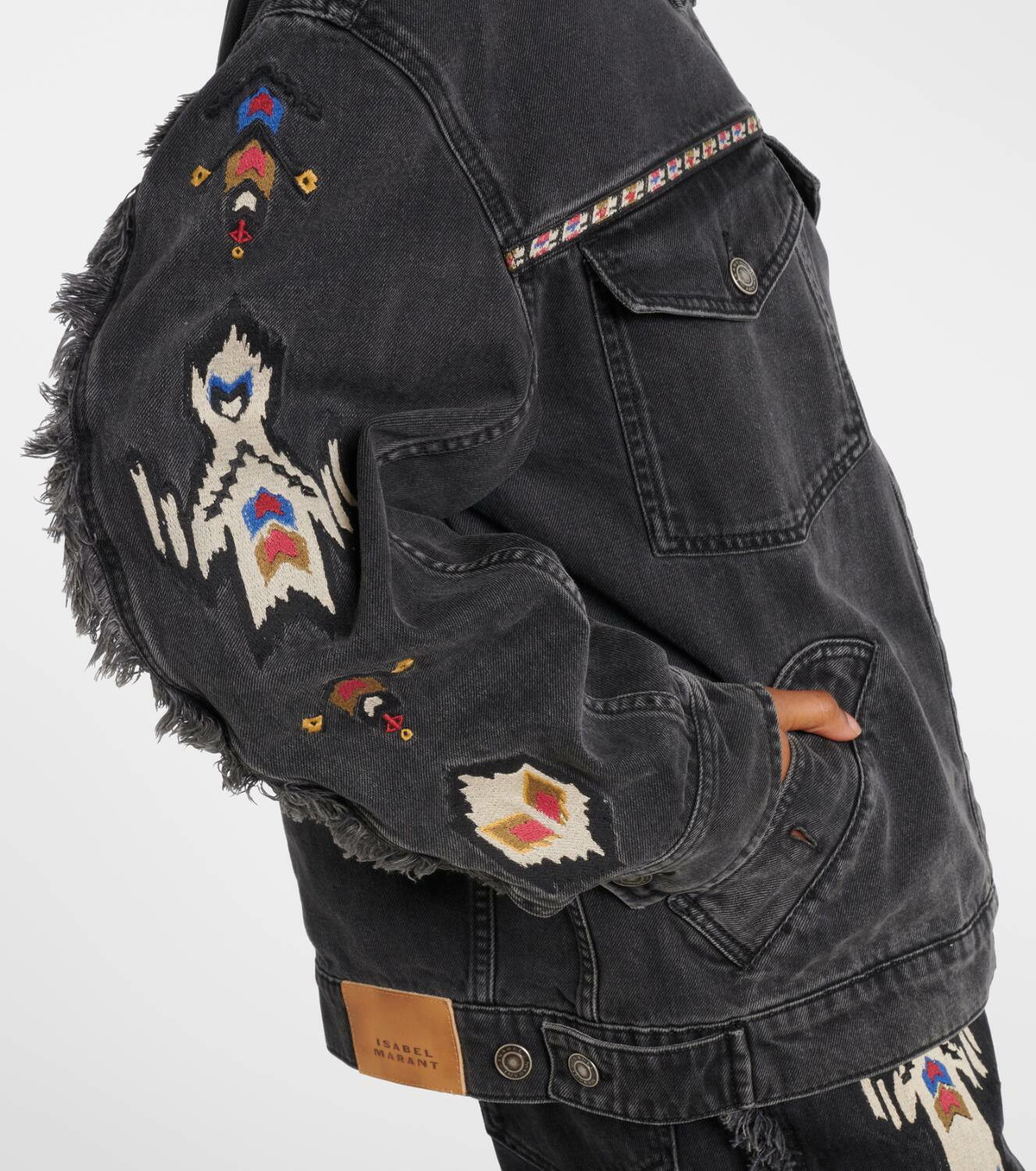 Marant Etoile Manona embroidered denim jacket