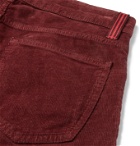 Isaia - Skinny-Fit Stretch Cotton-Corduroy Trousers - Burgundy