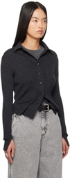 mfpen Gray Knitted Collar Cardigan