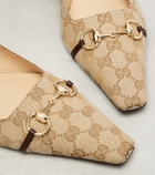 Gucci Vittoria Horsebit GG Canvas ballet flats