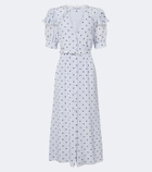 Alessandra Rich Belted polka-dot silk midi dress