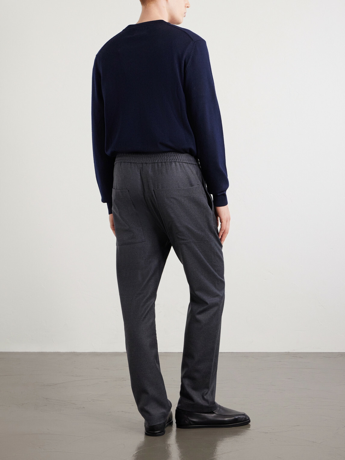 Barena - Bativoga Straight-Leg Wool-Blend Drawstring Trousers - Gray