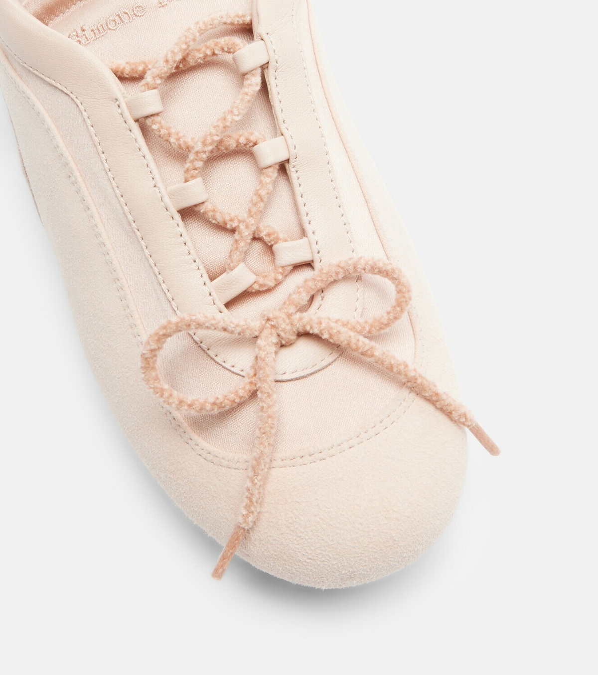 Simone Rocha Cutout suede-trimmed satin sneakers
