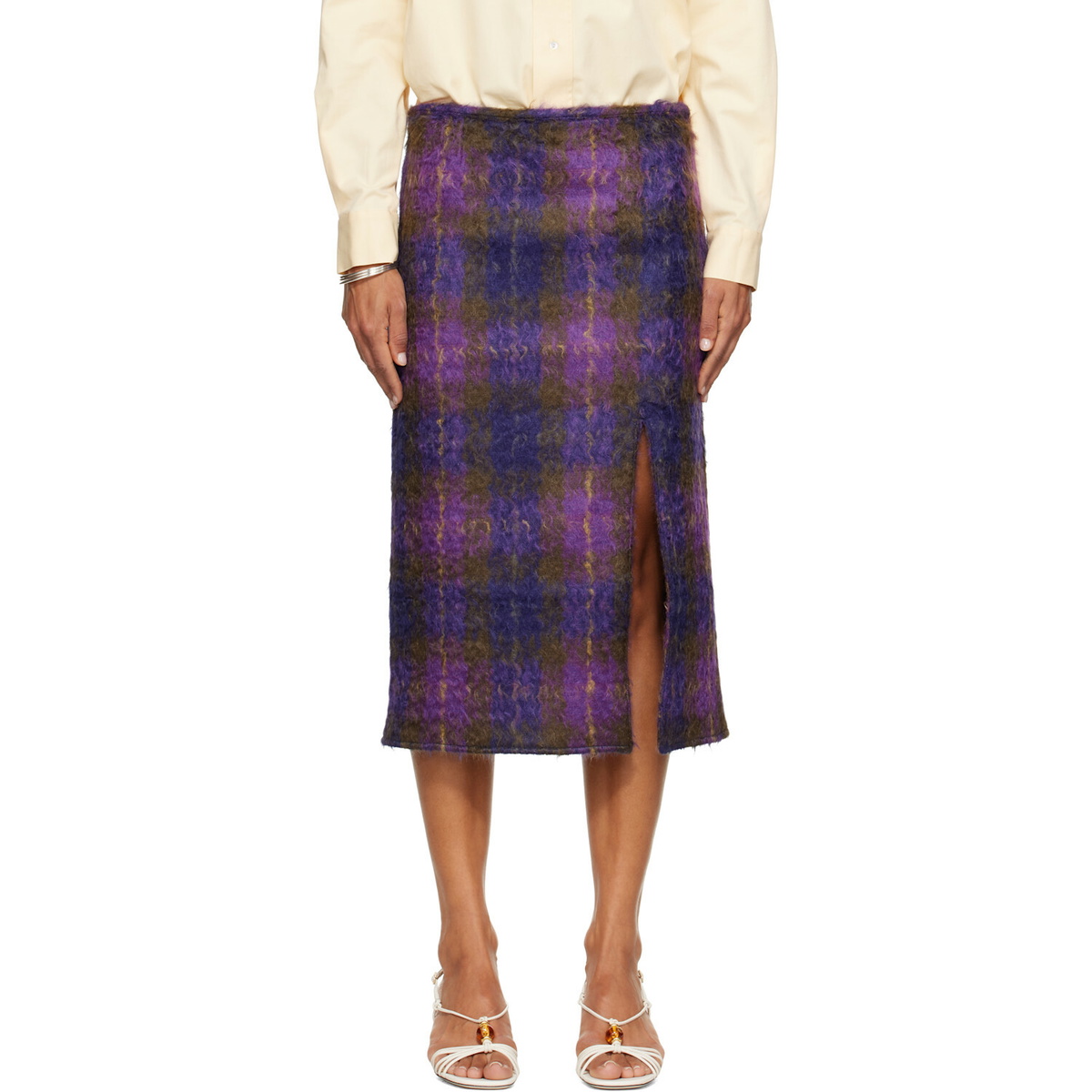 RESCHA SSENSE Exclusive Purple Kalam Skirt