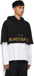 mastermind JAPAN Black & White Boxy Two Material Hoodie