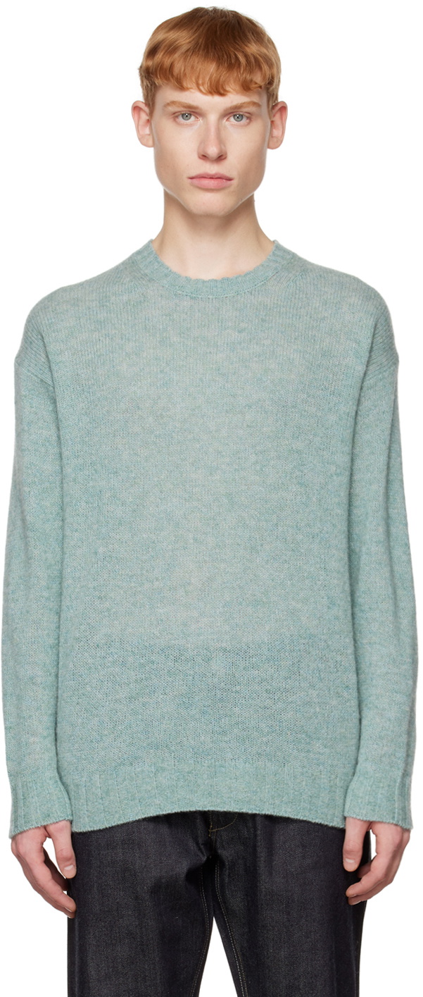 AURALEE Blue Crewneck Sweater Auralee