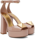 Valentino Garavani Beige One Stud Platform Heels