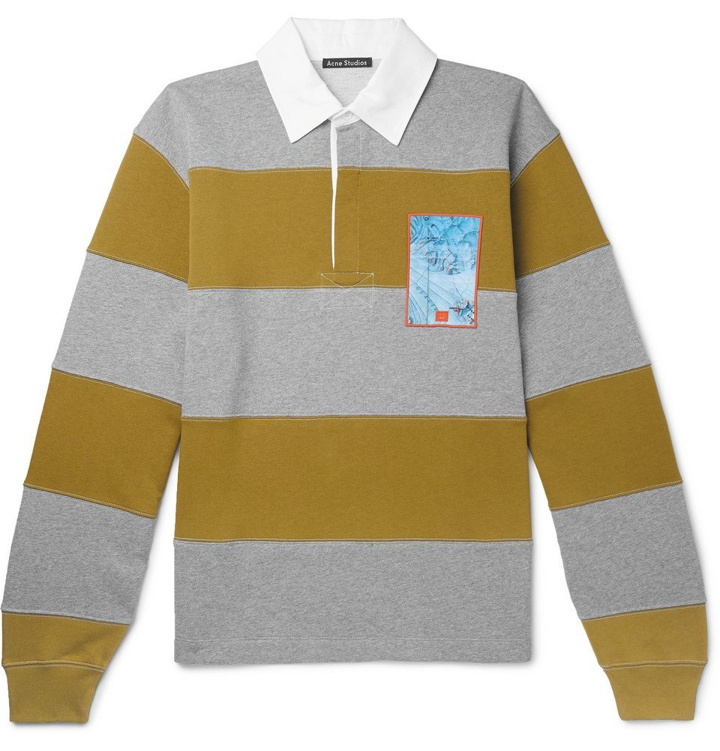 Photo: Acne Studios - Oversized Striped Loopback Cotton-Jersey Rugby Shirt - Saffron