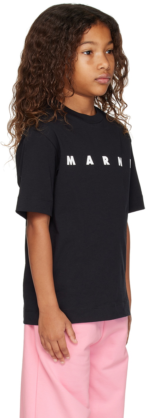 Marni Kids Black Printed T-Shirt