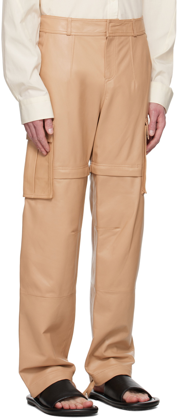 ANDREĀDAMO Brown Convertible Leather Pants