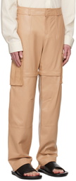 ANDREĀDAMO Brown Convertible Leather Pants