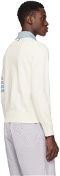 Thom Browne Off-White 4-Bar Long Sleeve Polo