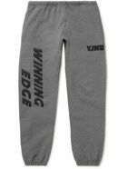 Y,IWO - Winning Edge Logo-Print Cotton-Jersey Sweatpants - Gray
