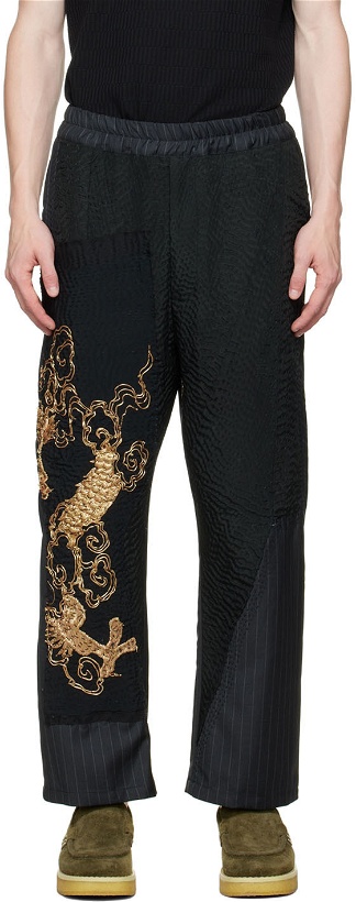 Photo: By Walid Black Embroidered Trousers