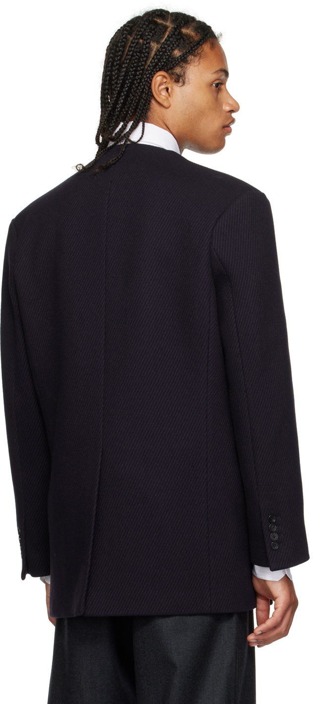 T/SEHNE Purple Collarless Coat
