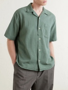 Corridor - Convertible-Collar Cotton-Hopsack Shirt - Green