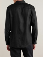 Club Monaco - Button-Down Collar Linen Shirt - Black