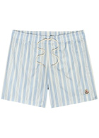 Moncler Striped Nylon Swim Shorts Blue