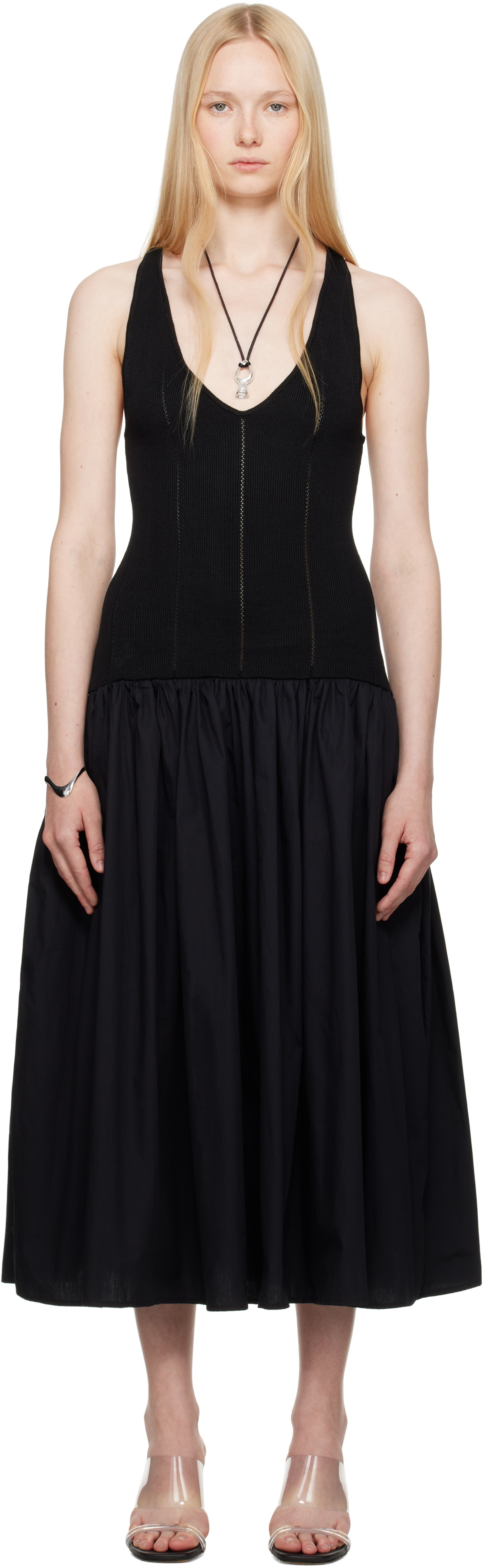 BELLE Black Siena Midi Dress