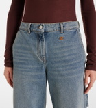 Courrèges Logo wide-leg jeans