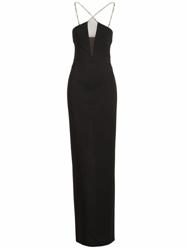 Photo: AZZARO Stretch Viscose Crepe Halter Neck Dress