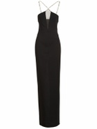 AZZARO Stretch Viscose Crepe Halter Neck Dress