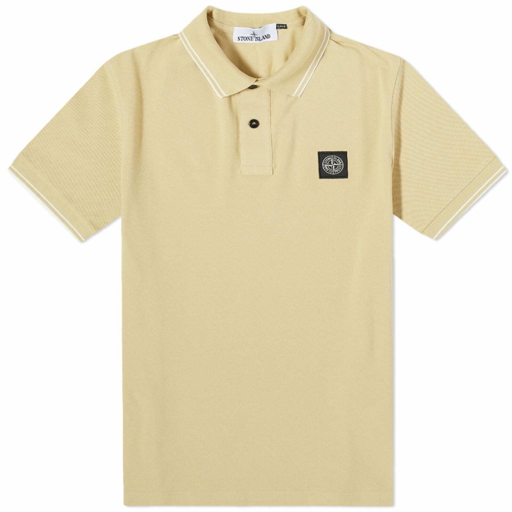 Photo: Stone Island Men's Patch Polo Shirt in Natural Beige