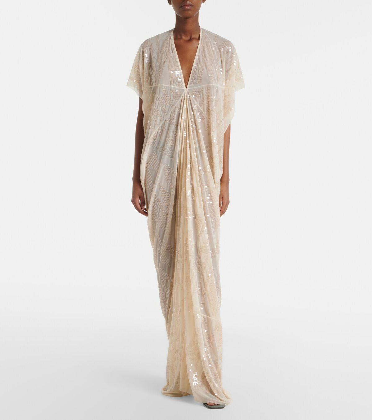 Rick Owens Lilies gathered sequined tulle gown