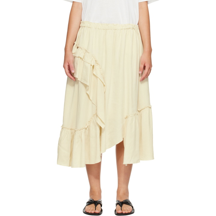 Photo: YMC Yellow Draped Midi Skirt