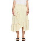 YMC Yellow Draped Midi Skirt
