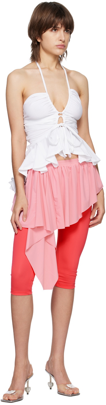 Emily Watson White Ruffle Peplum Tank Top