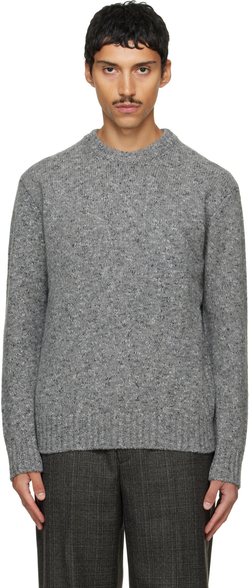 Solid Homme Gray Marled Sweater