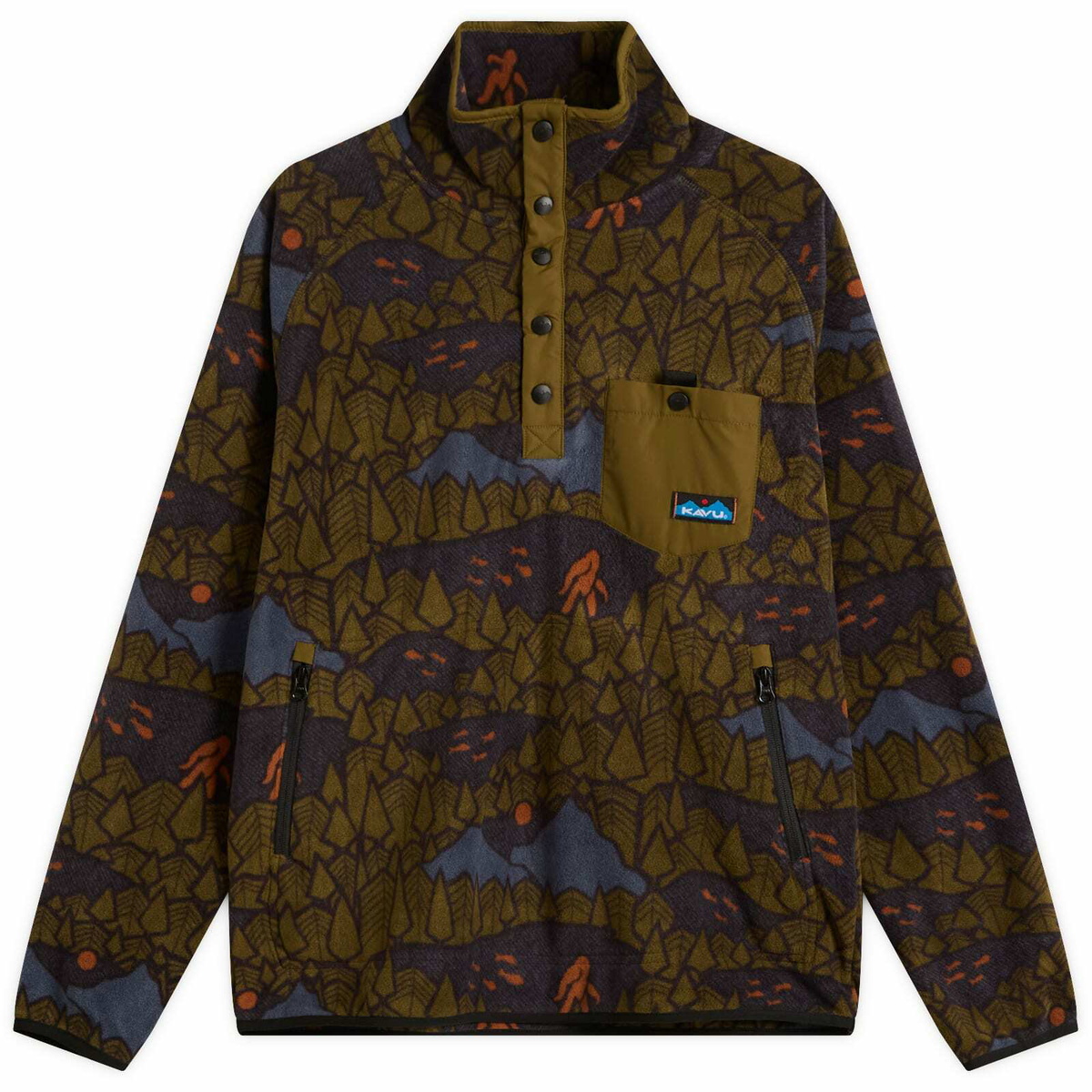 KAVU Men's Teannaway Pullover Fleece in Sasquatch Night