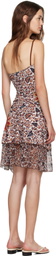 Juliet Johnstone Brown JJ Leopard Asymmetrical Ruched Midi Dress
