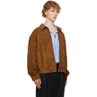 LE17SEPTEMBRE Brown Suede Zip Blouson Leather Jacket