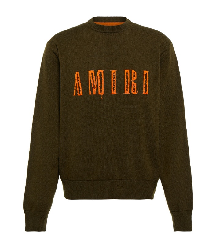 Photo: Amiri - Logo jacquard-knit cashmere sweater