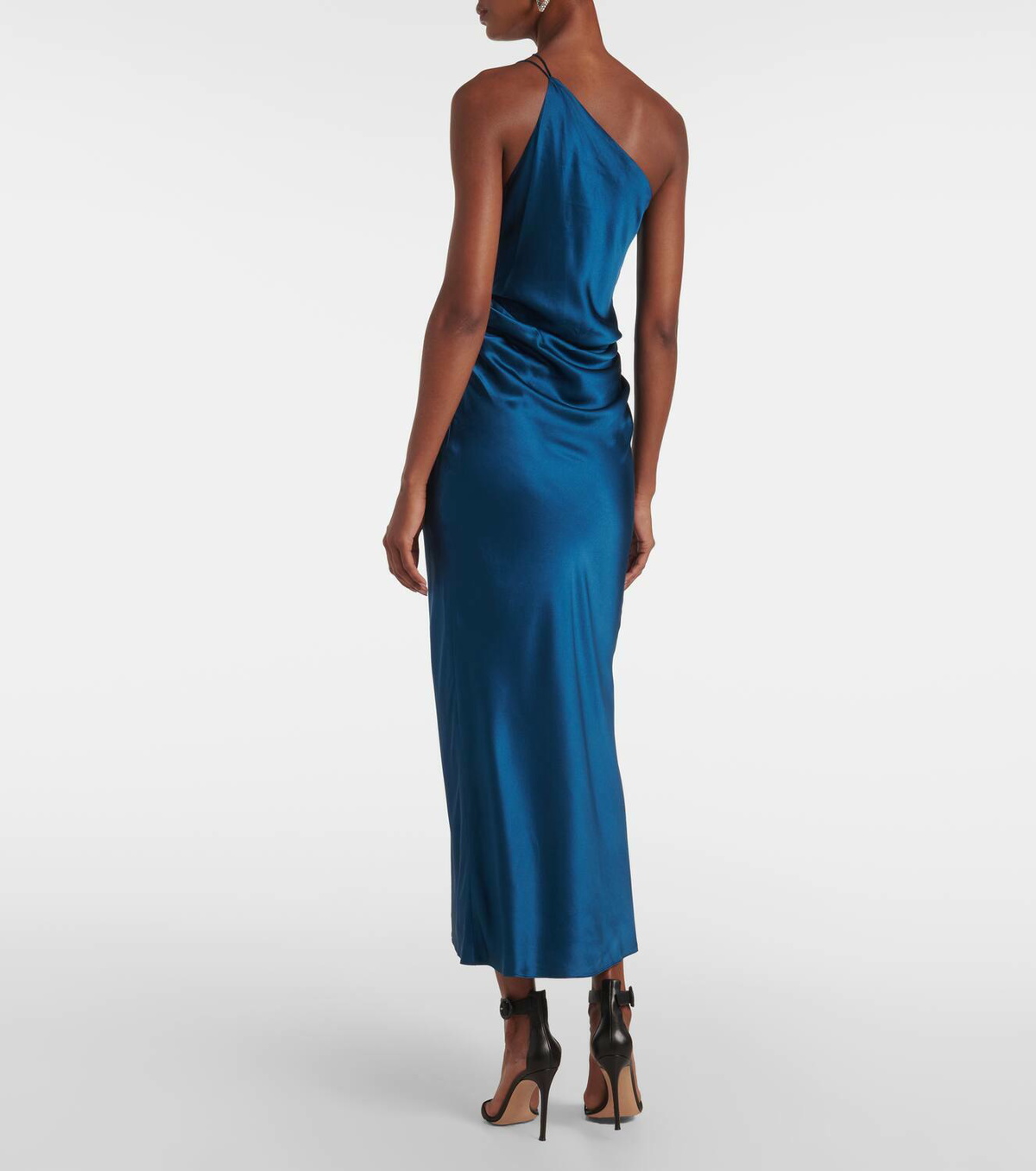 The Sei One-shoulder silk satin maxi dress