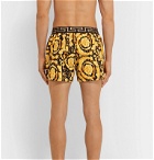 Versace - Slim-Fit Printed Stretch-Cotton Boxer Shorts - Yellow