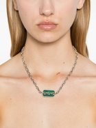 Stephen Webster Sterling Silver Inline Razer Tag Malachite Necklace