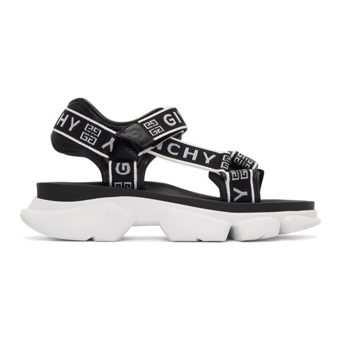 Photo: Givenchy Black and White 4G Jaw Sandals