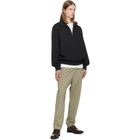 BOSS Black Zipper Neck Structured Cotton Sweatshirt