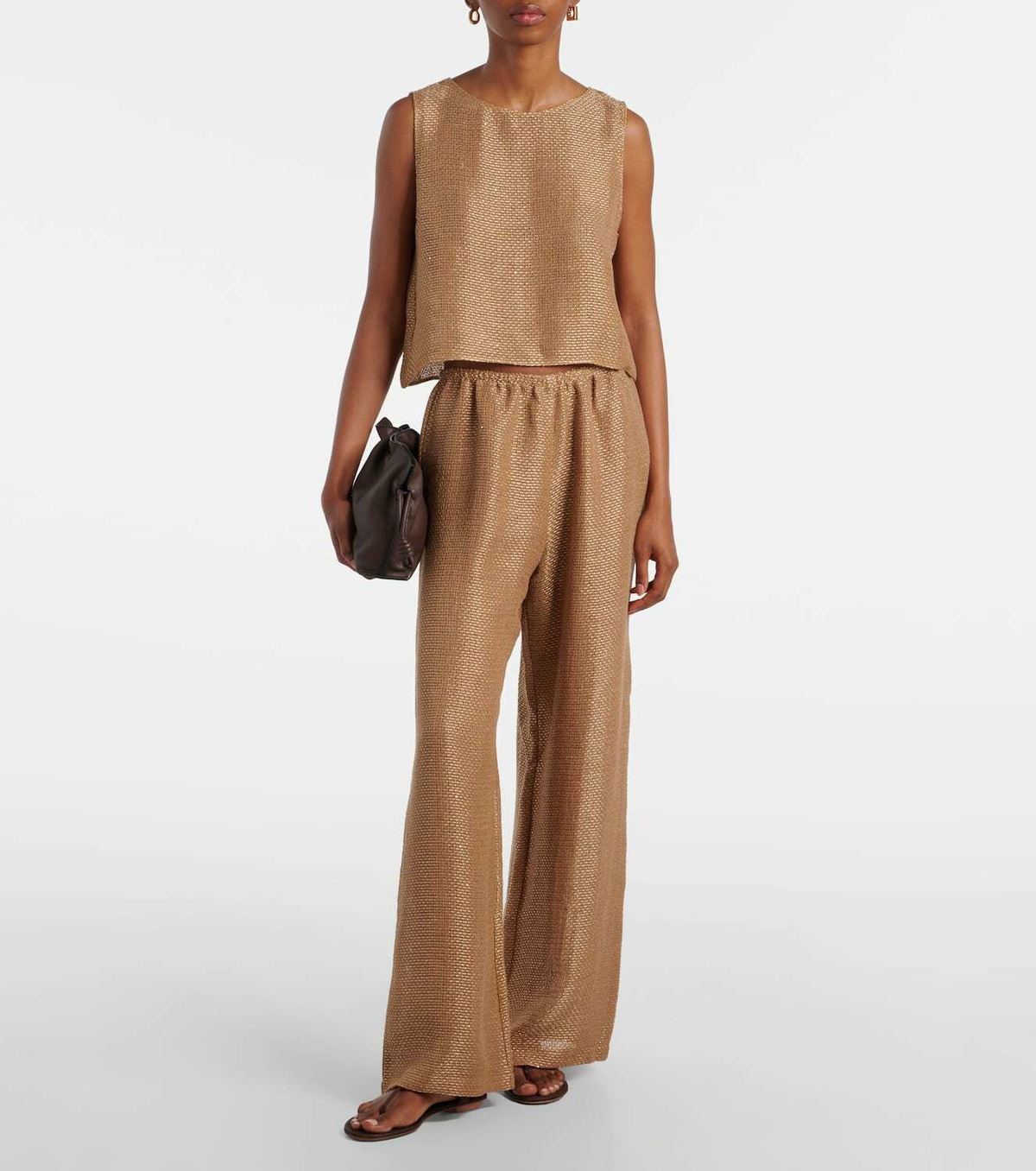Leset Stella sequined cropped tank top