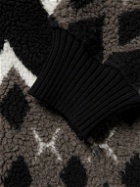 Beams Plus - Boa Ribbed Knit-Trimmed Jacquard Cardigan - Black