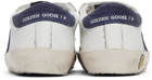 Golden Goose Baby White & Navy Old School Velcro Sneakers