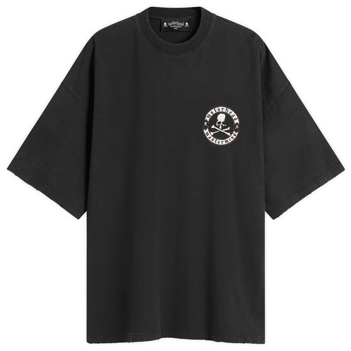 END. Men's x MASTERMIND WORLD x Motorhead Biker Badge T-Shirt in Black