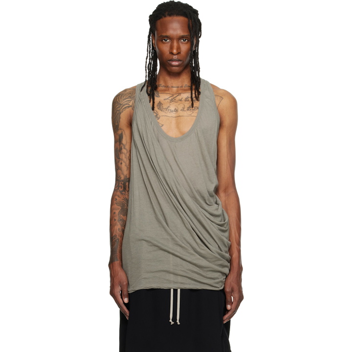 Photo: Rick Owens Taupe Tower Draped Pony Tank Top