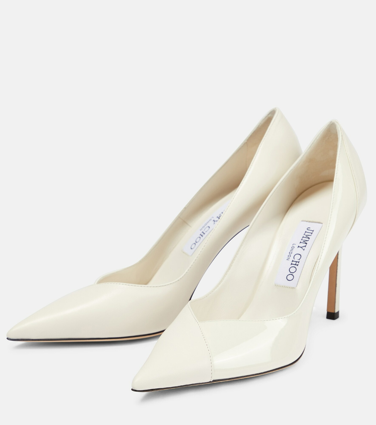 Jimmy Choo - Cass 95 leather and patent leather pumps Jimmy Choo