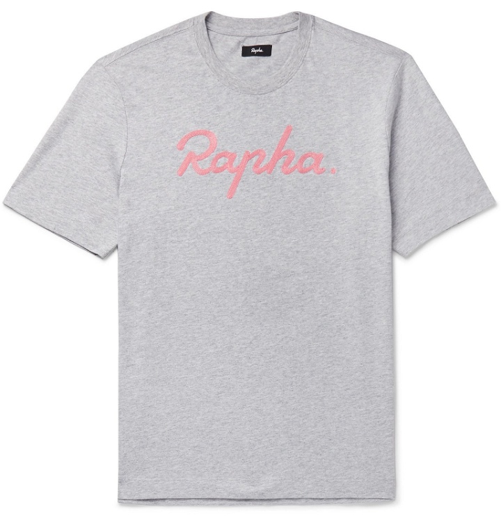 Photo: Rapha - Logo-Embroidered Mélange Cotton-Jersey T-Shirt - Gray