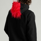 Navinder Nangla Mohawk Fur Hoodie in Black/Red