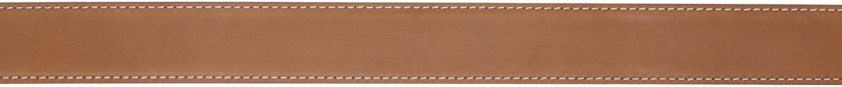 Thom Browne Brown Pebble Grain Round Buckle Belt